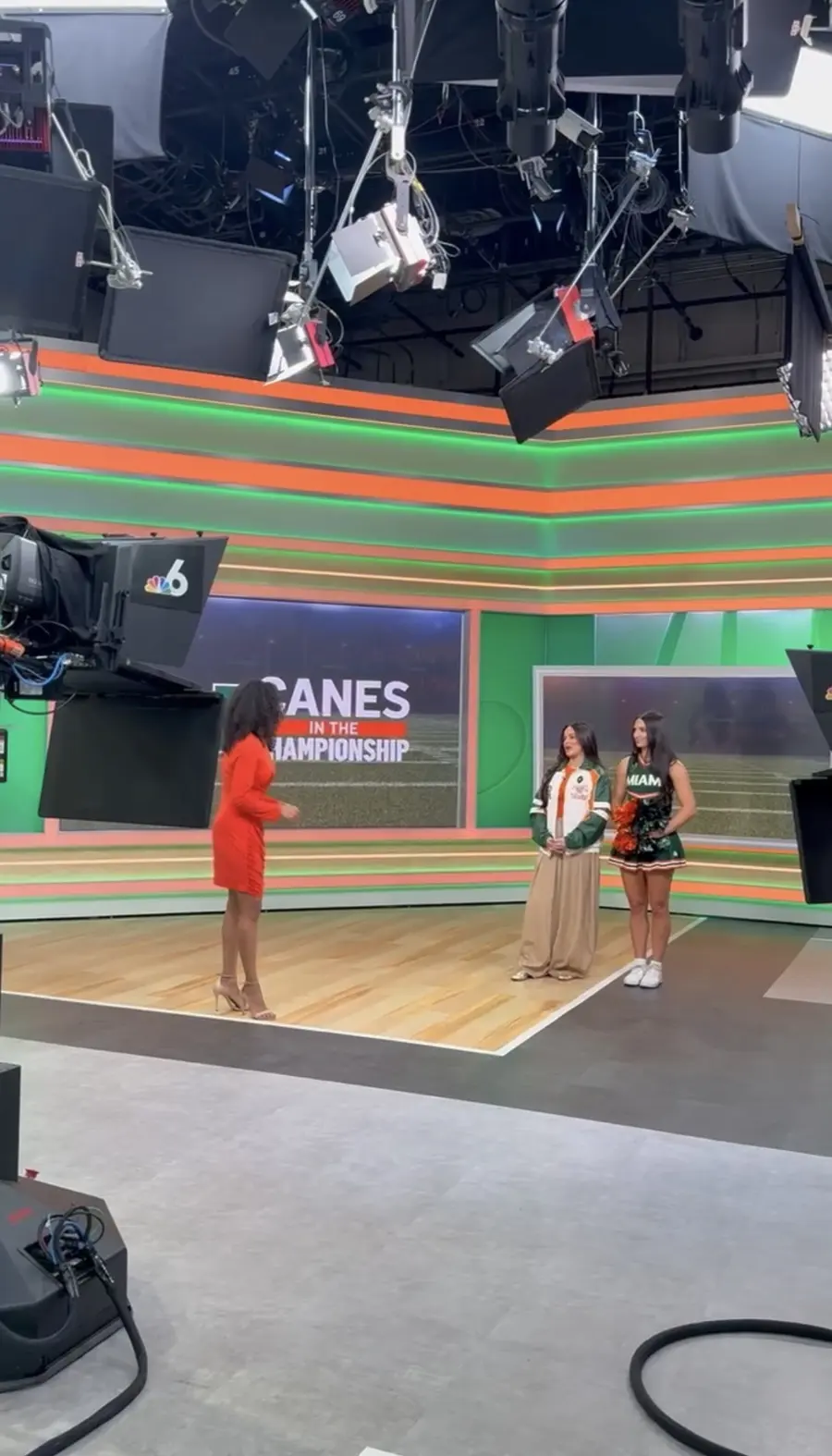 Sara on the NBC 6 set before the College Football National Championship