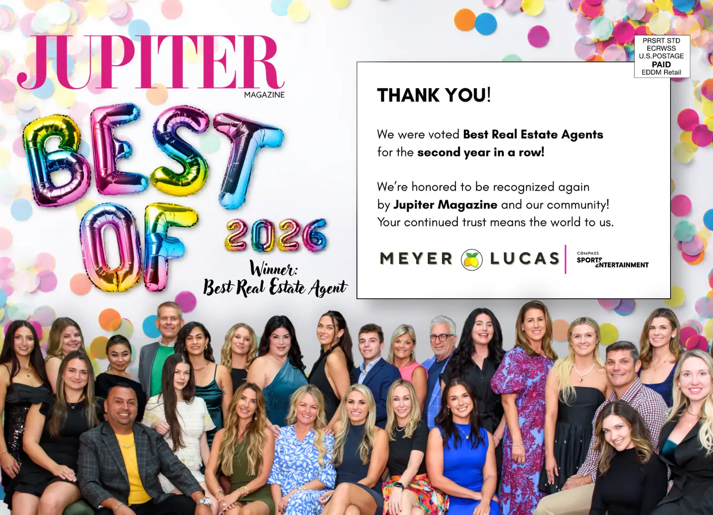 Best of Jupiter thank-you mailer, front